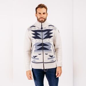 Parajumpers Wool Knit Santana Aztec Southwest Zipper Cardigan Sweater Mens Large